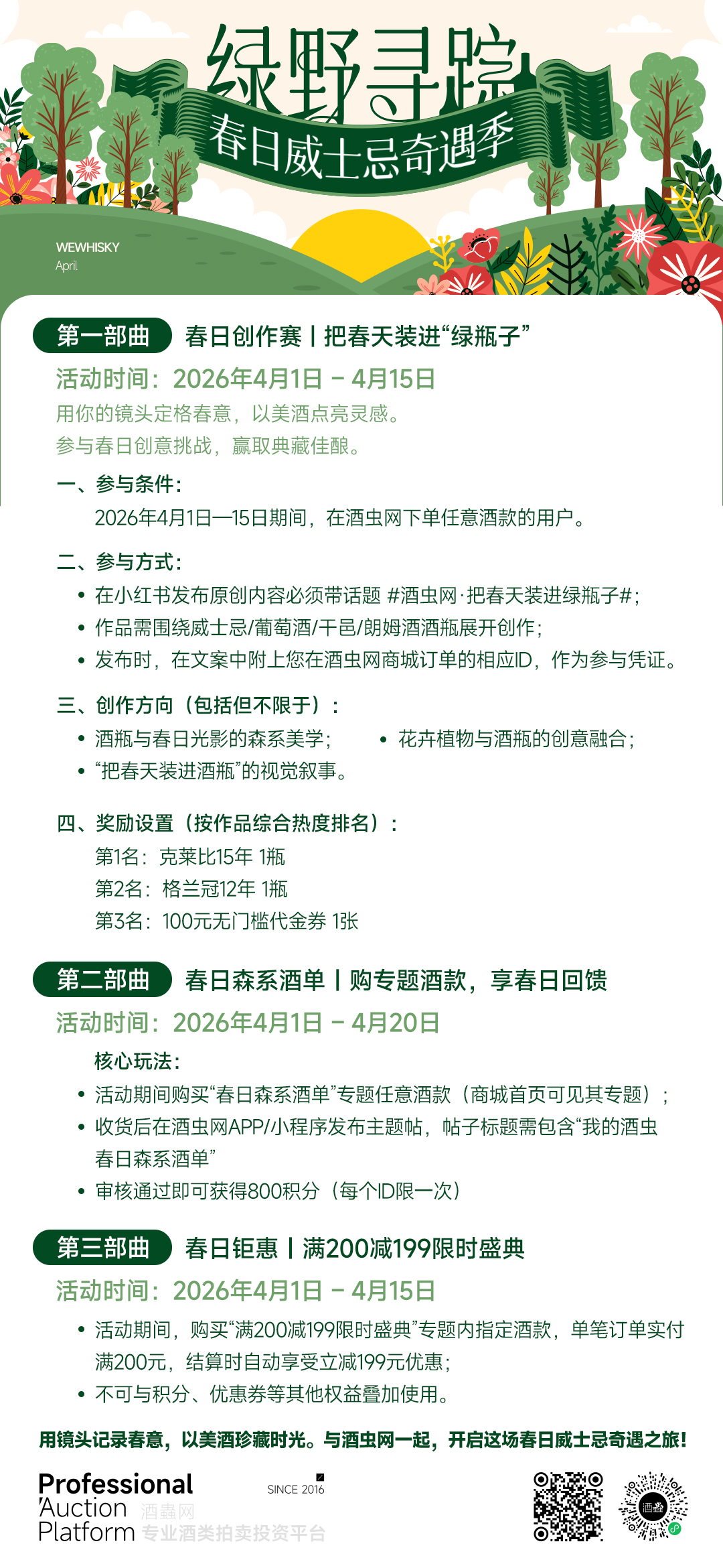 绿野寻踪·春日威士忌奇遇季，玩转三部曲，尽享春意与醇香
