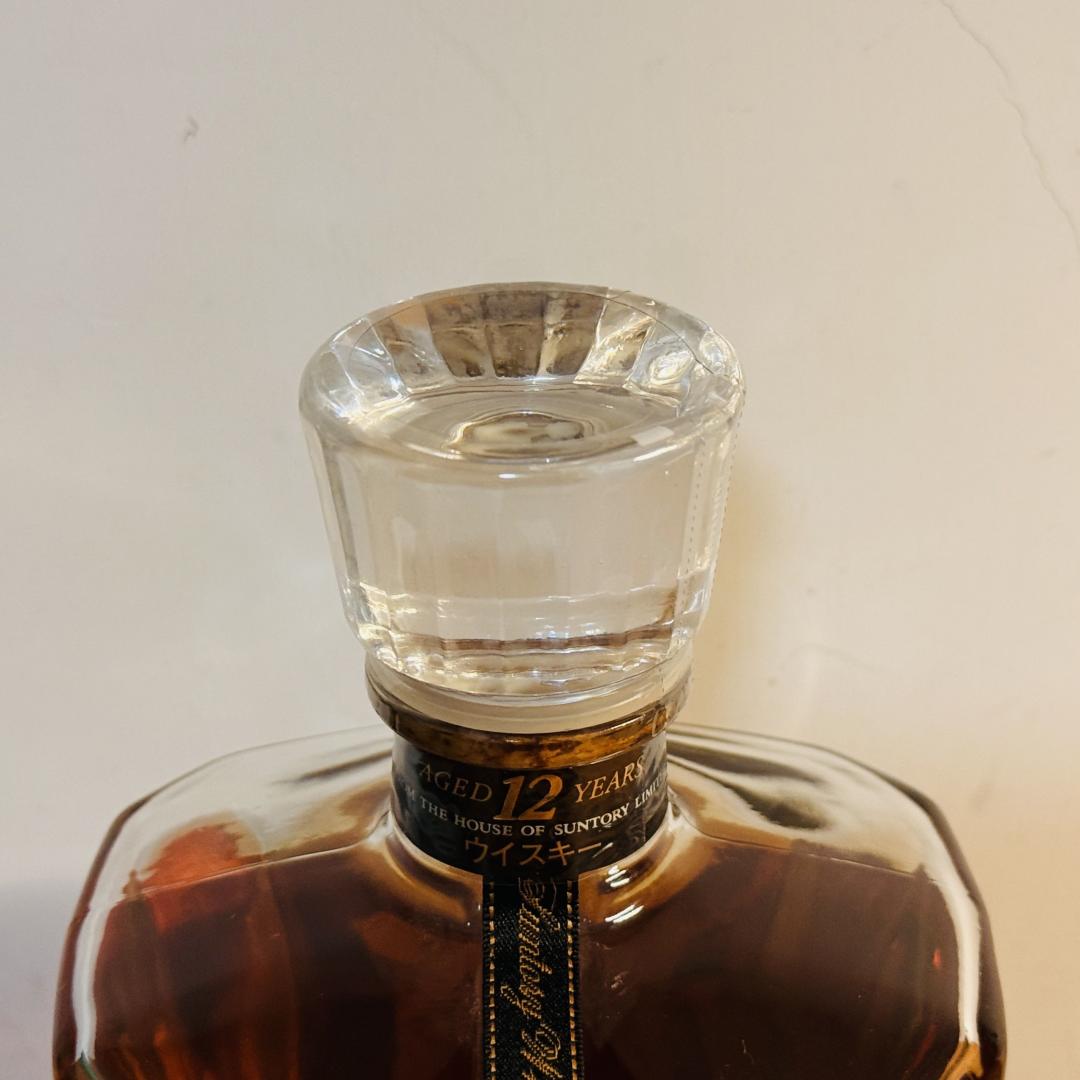 90年代 三得利 金花标「CREST 12年」水晶瓶威士忌 43% 700ml