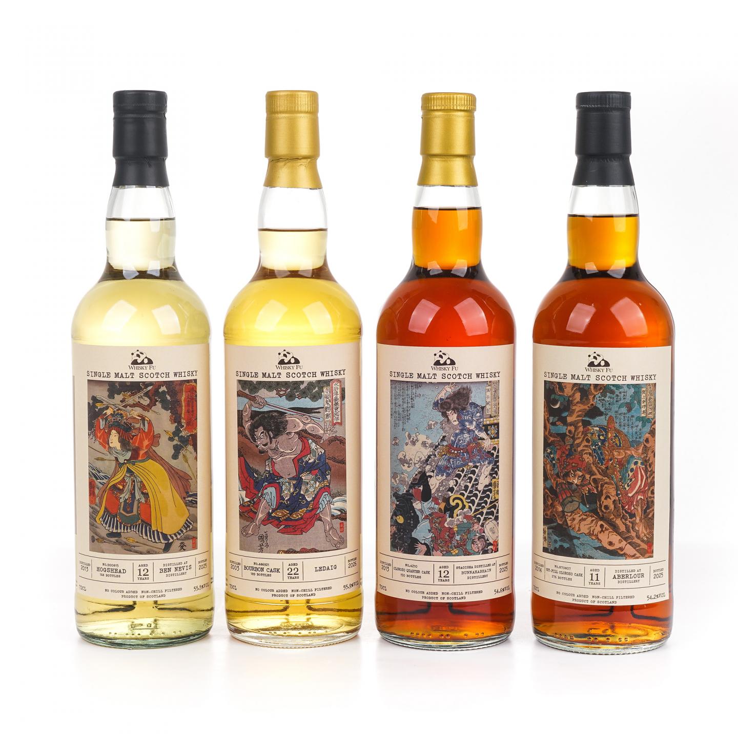 本尼维斯 12年/里爵 22年/雅伯莱 11年/布纳哈本 12年 通俗水浒传豪杰系列 4瓶组*700ml