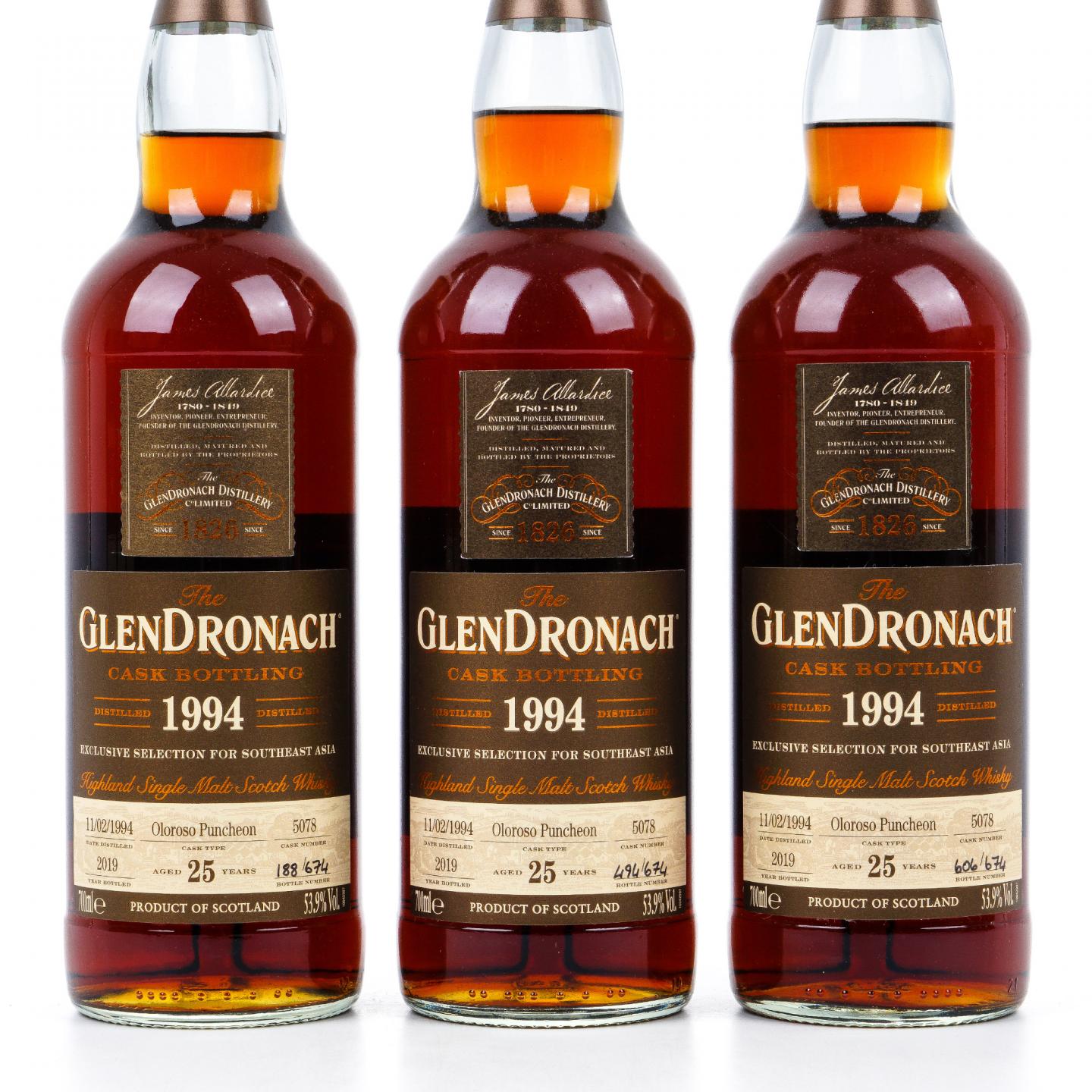 格兰多纳 25年 1994-2019 雪莉桶 6瓶组