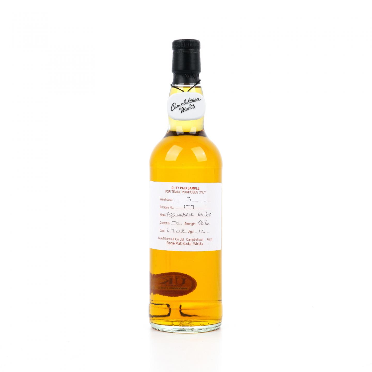 Springbank 云顶 12年 2008 完税版