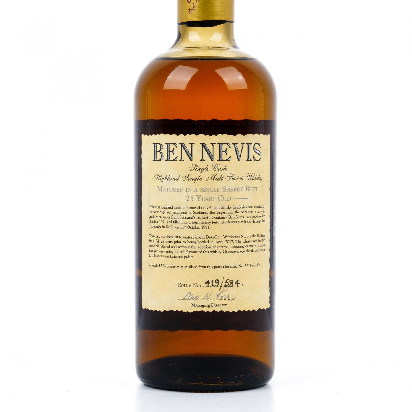 本尼维斯 25年 1991-2017 雪莉单桶#3711