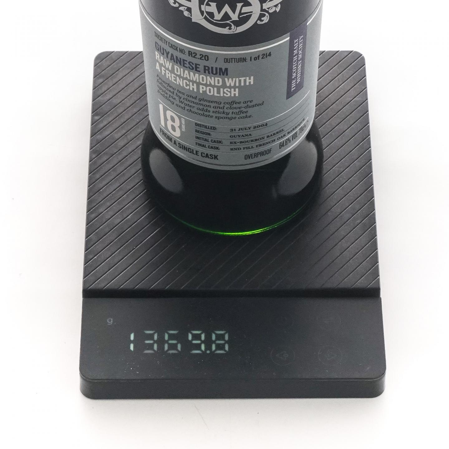 SMWS R2.20 圭亚那 18年 2004 单桶 朗姆酒 行货