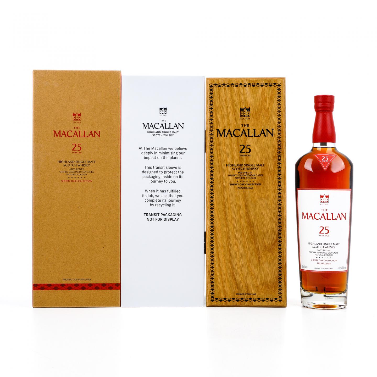 Macallan 麦卡伦 25年 2025 雪莉桶 木礼盒 43%