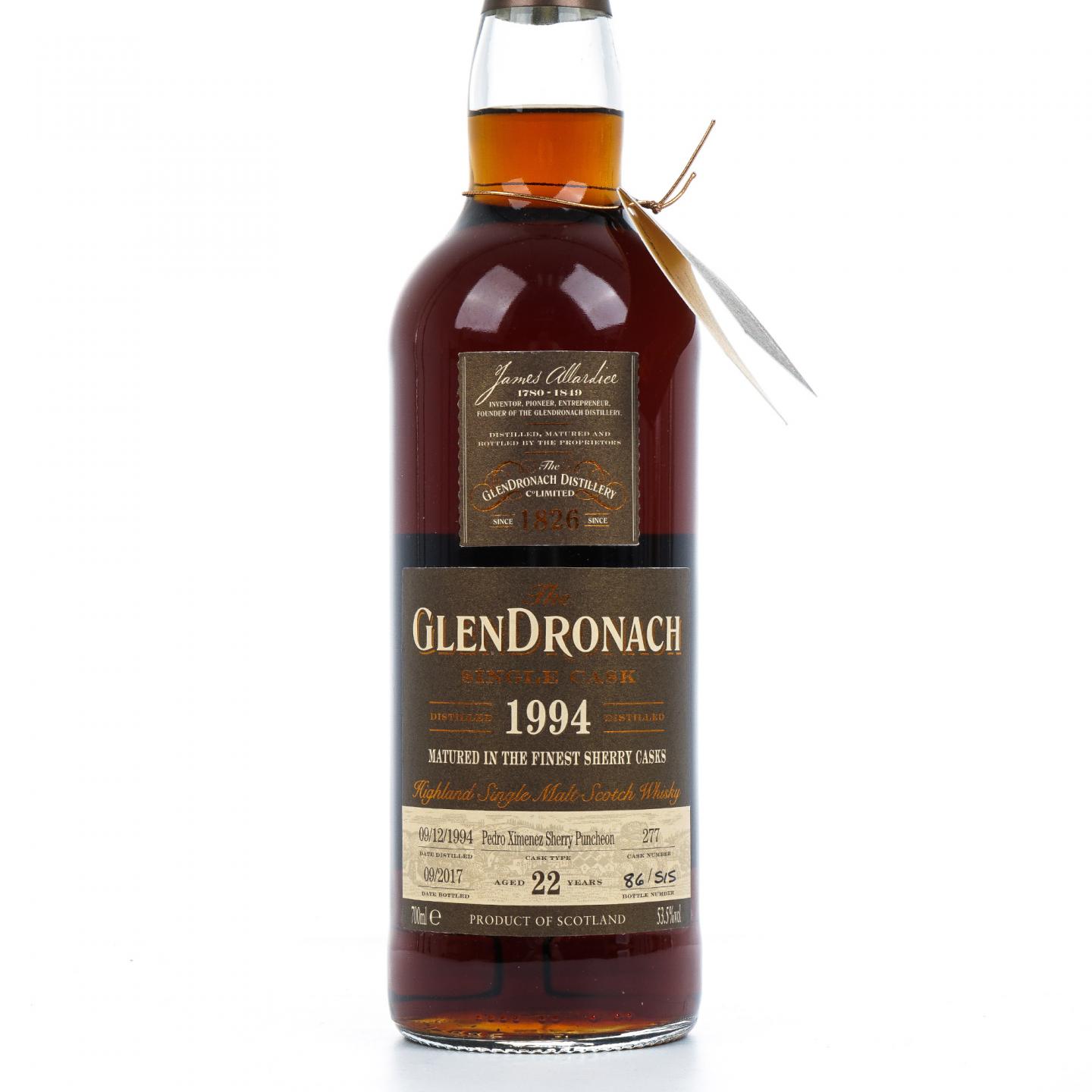 Glendronach 格兰多纳 22年 1994-2017 单桶#277