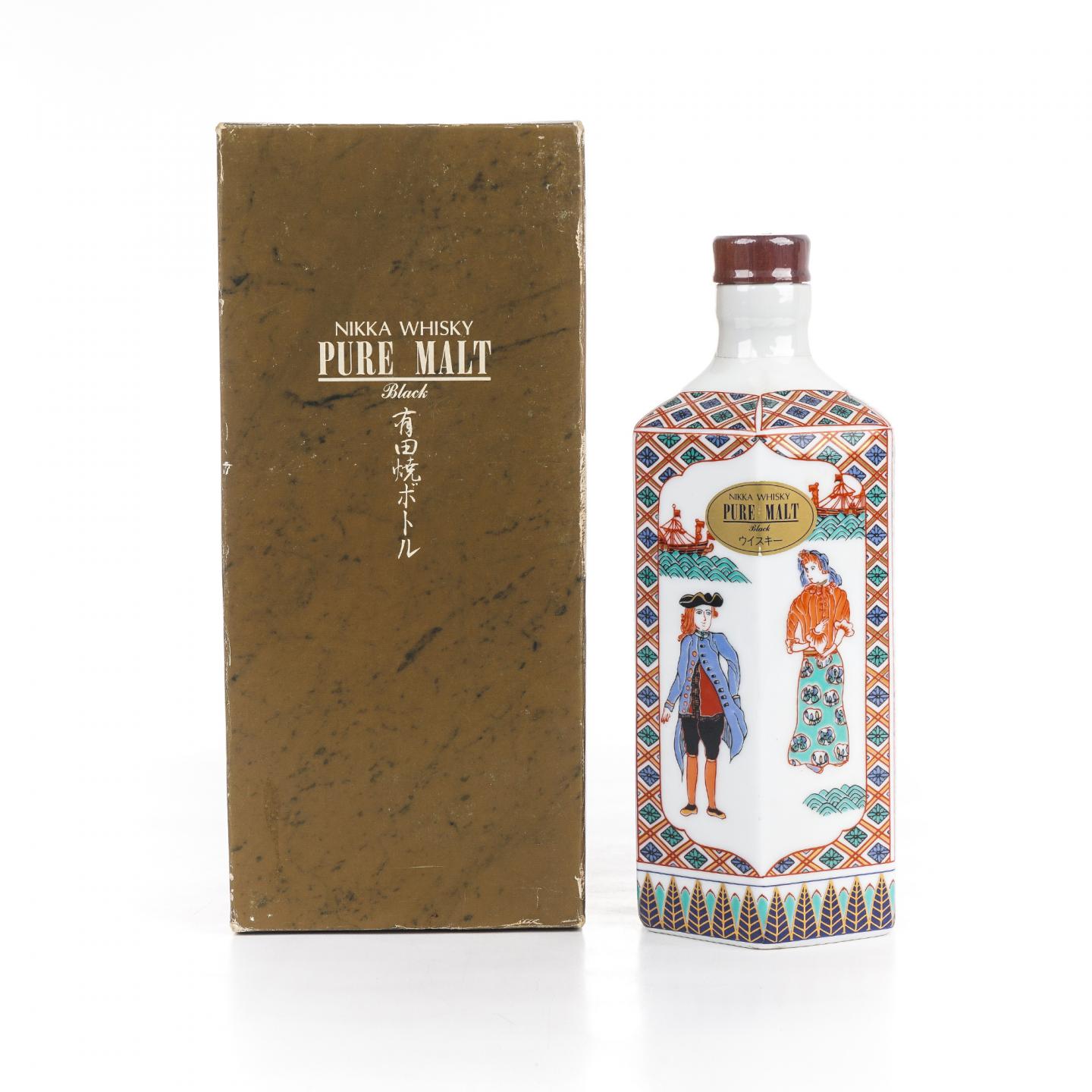 余市 绝版「西洋人物八角瓶」有田烧 纯麦 600ml