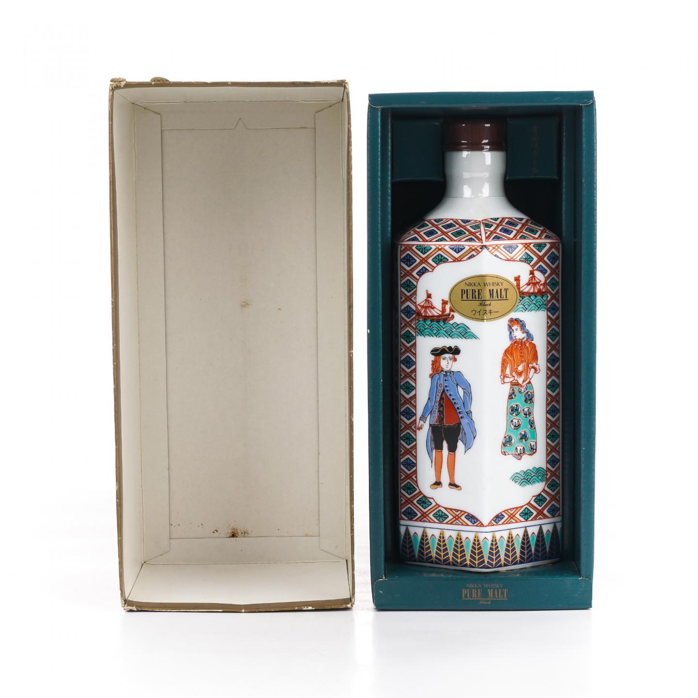 余市 绝版「西洋人物八角瓶」有田烧 纯麦 600ml