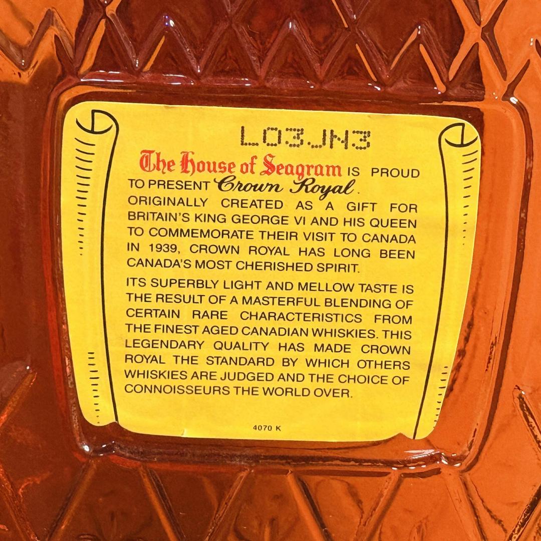 1983年 施格兰 旧版皇冠单一年份加拿大威士忌 1000ml 40%