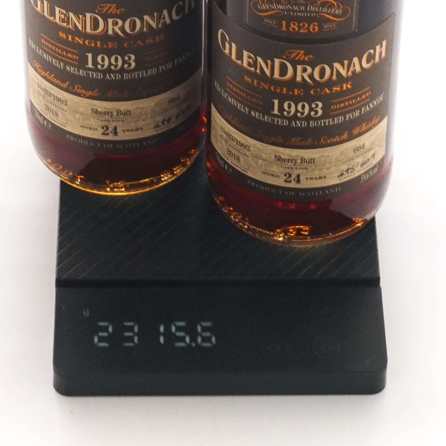 Glendronach 格兰多纳 24年 1993-2018 雪莉单桶#664 2瓶组
