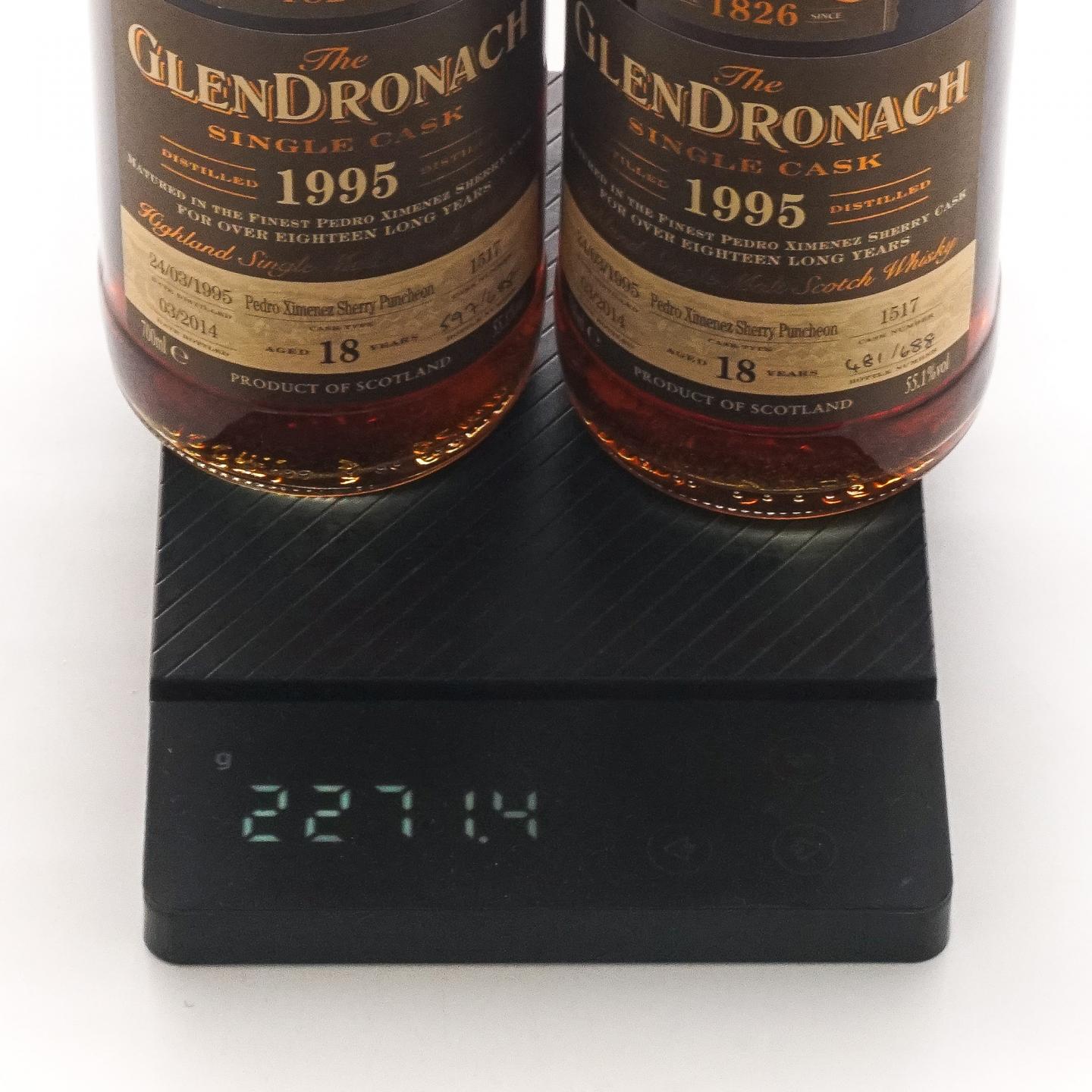 Glendronach 格兰多纳 18年 1995-2014 雪莉单桶#1517 2瓶组