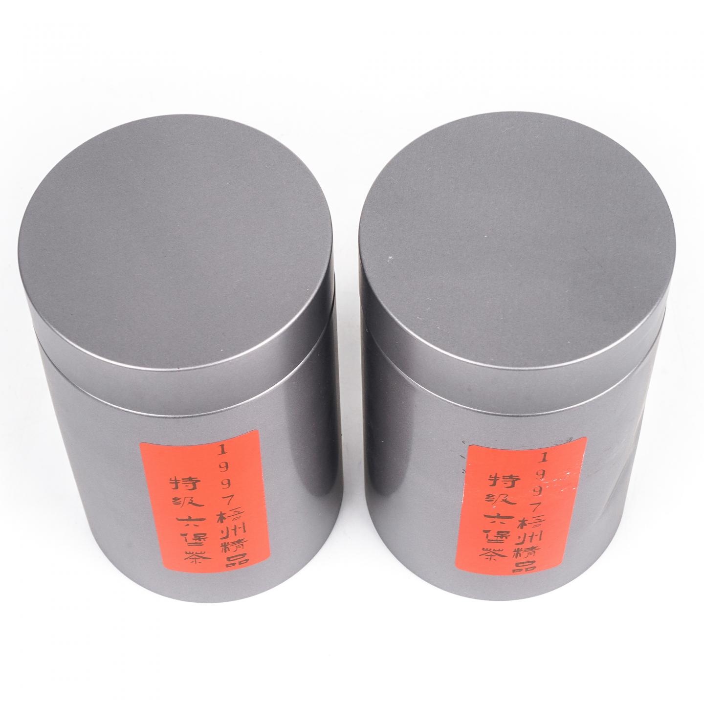 1997年 广西梧州 精品特级六堡茶 散茶 100g 两罐 干仓