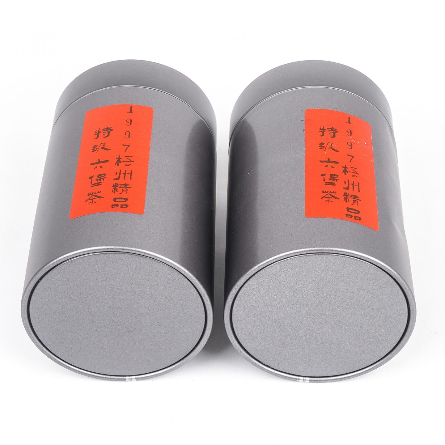 1997年 广西梧州 精品特级六堡茶 散茶 100g 两罐 干仓