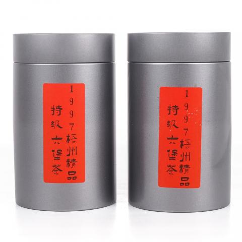 1997年 广西梧州 精品特级六堡茶 散茶 100g 两罐 干仓