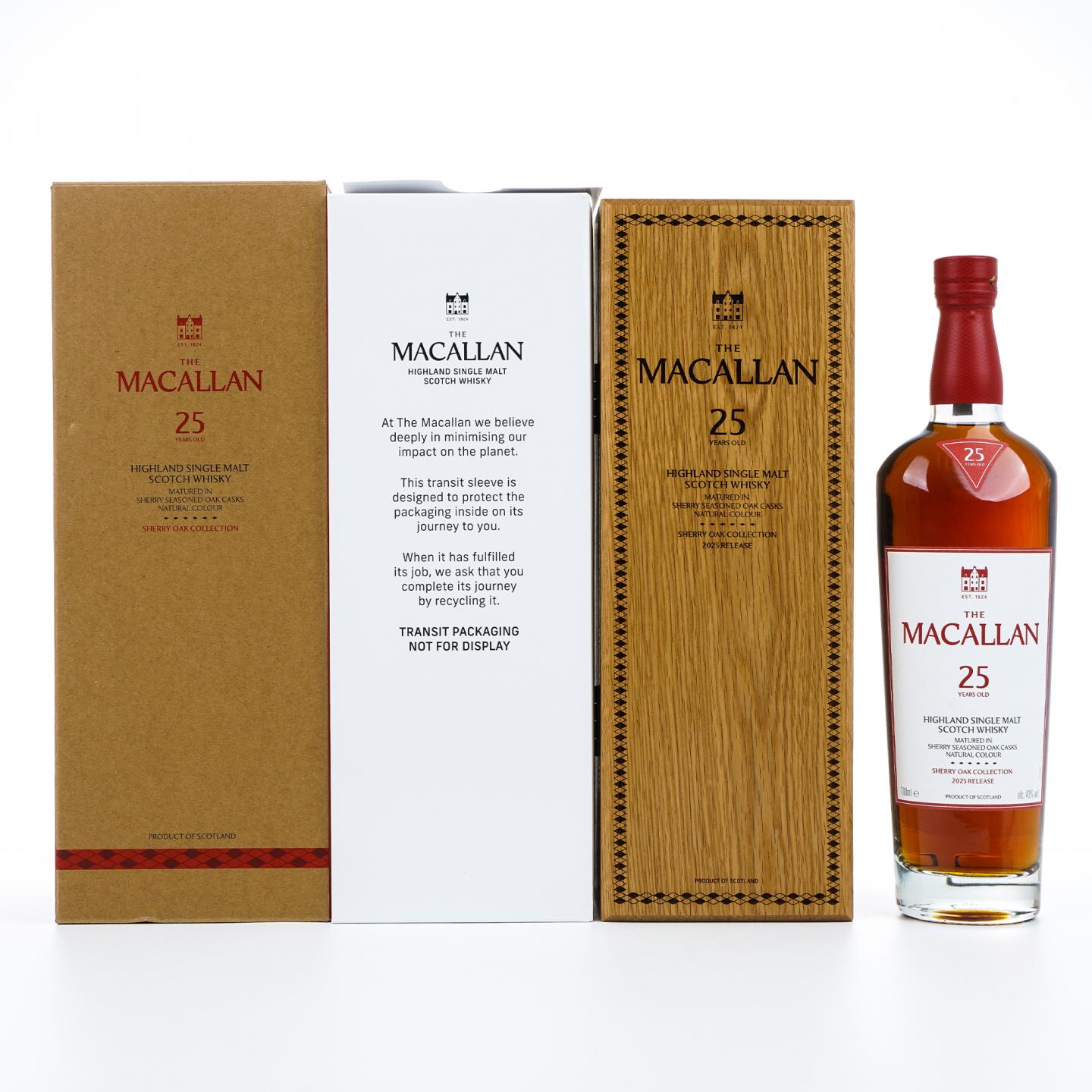 Macallan 麦卡伦 25年 2025 雪莉桶 木礼盒 43%