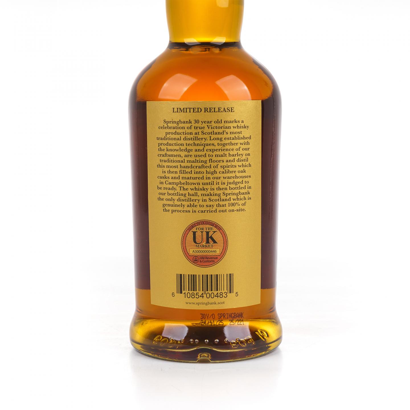 Springbank 云顶 30年 2025版