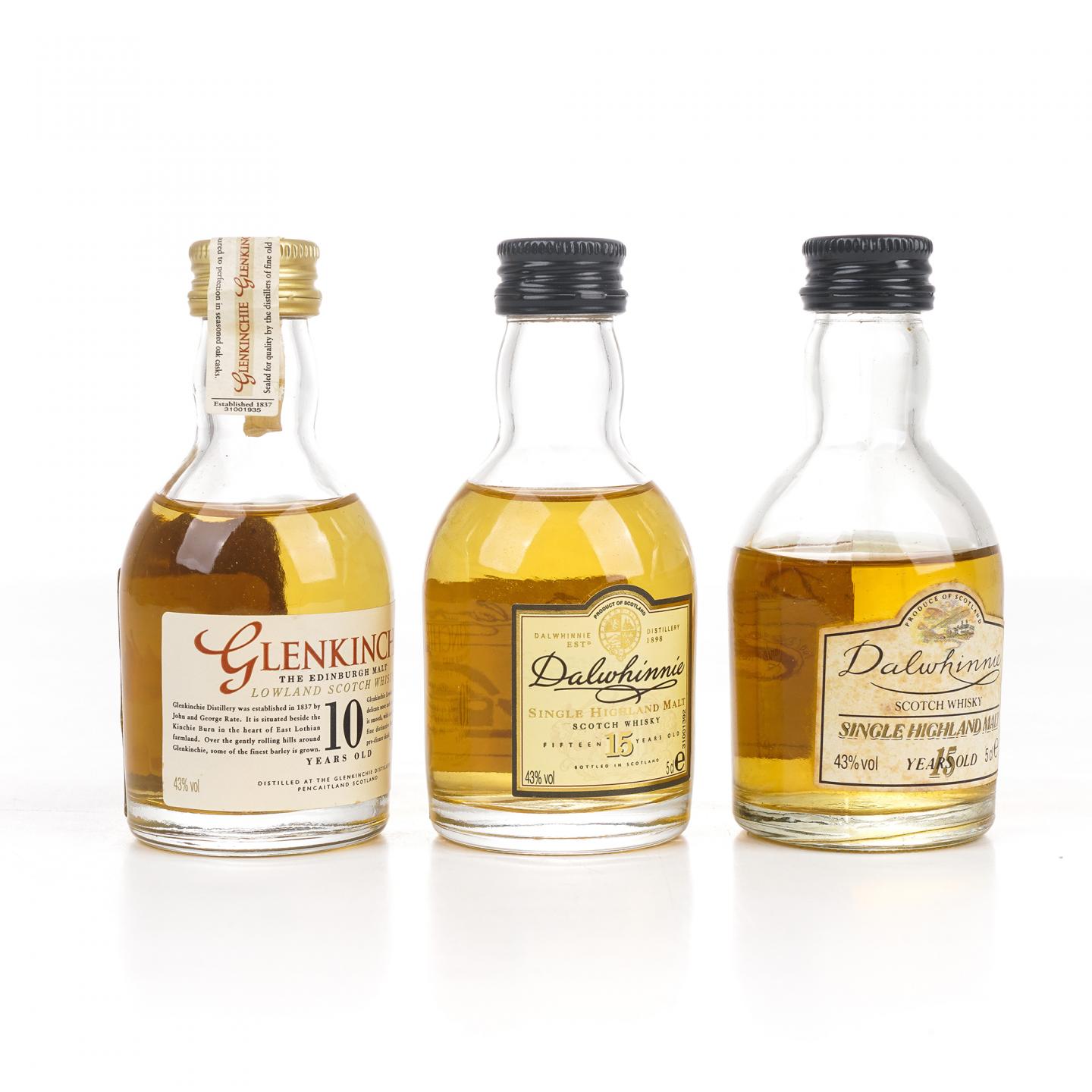 【酒版】Glenkinchie 格兰昆奇 10年/Dalwhinnie 达尔维尼 15年 3支组*50ml