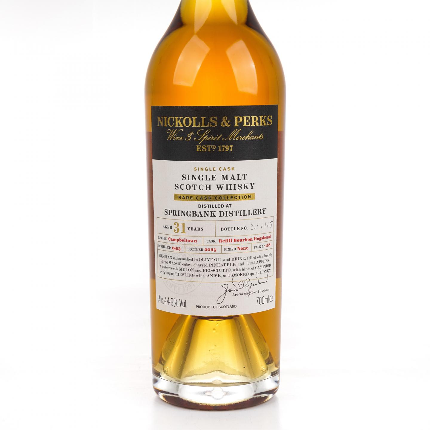 Springbank 云顶 31年 1993-2025 单桶#188