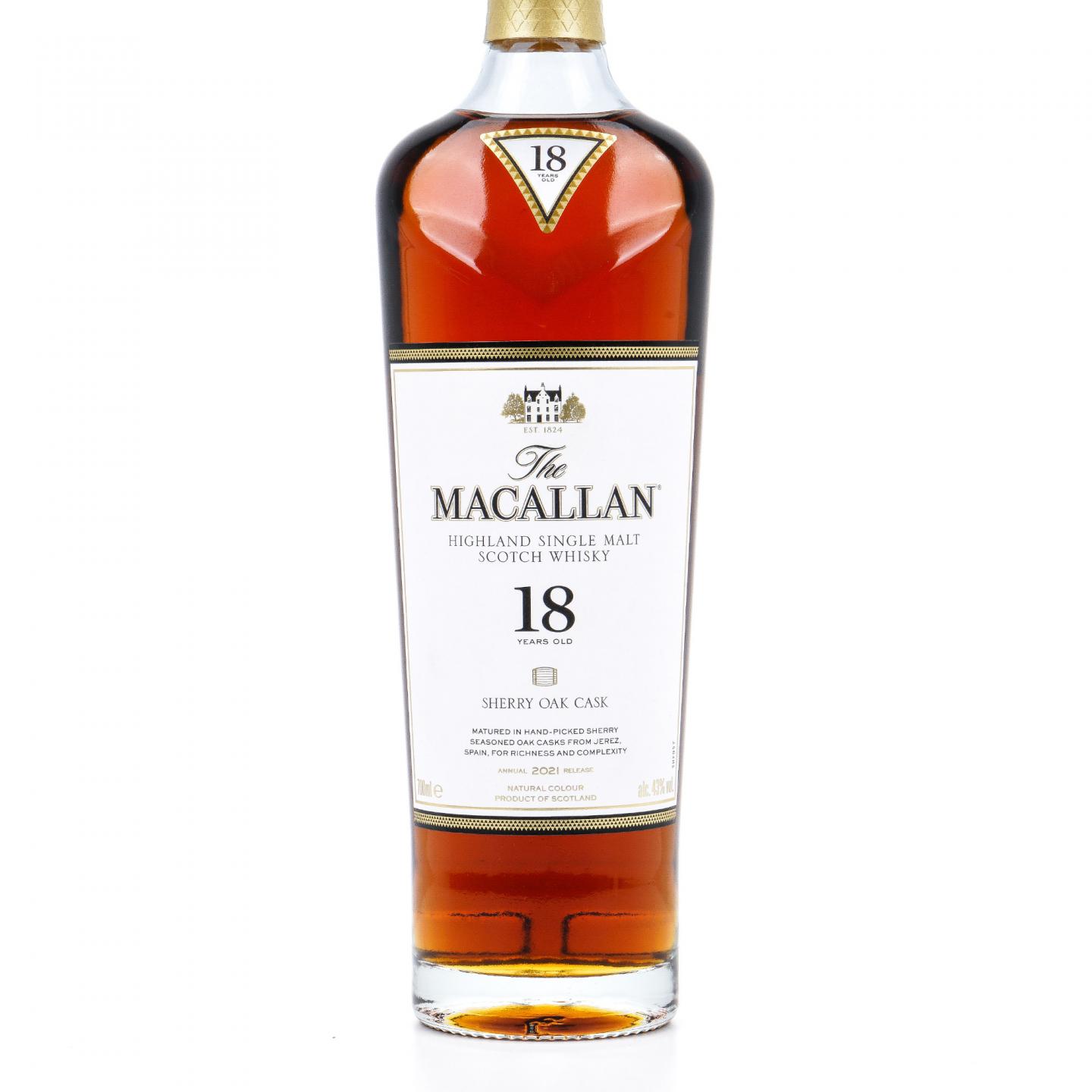 【附X光图】麦卡伦 18年 2021 雪莉桶 700ml 行货