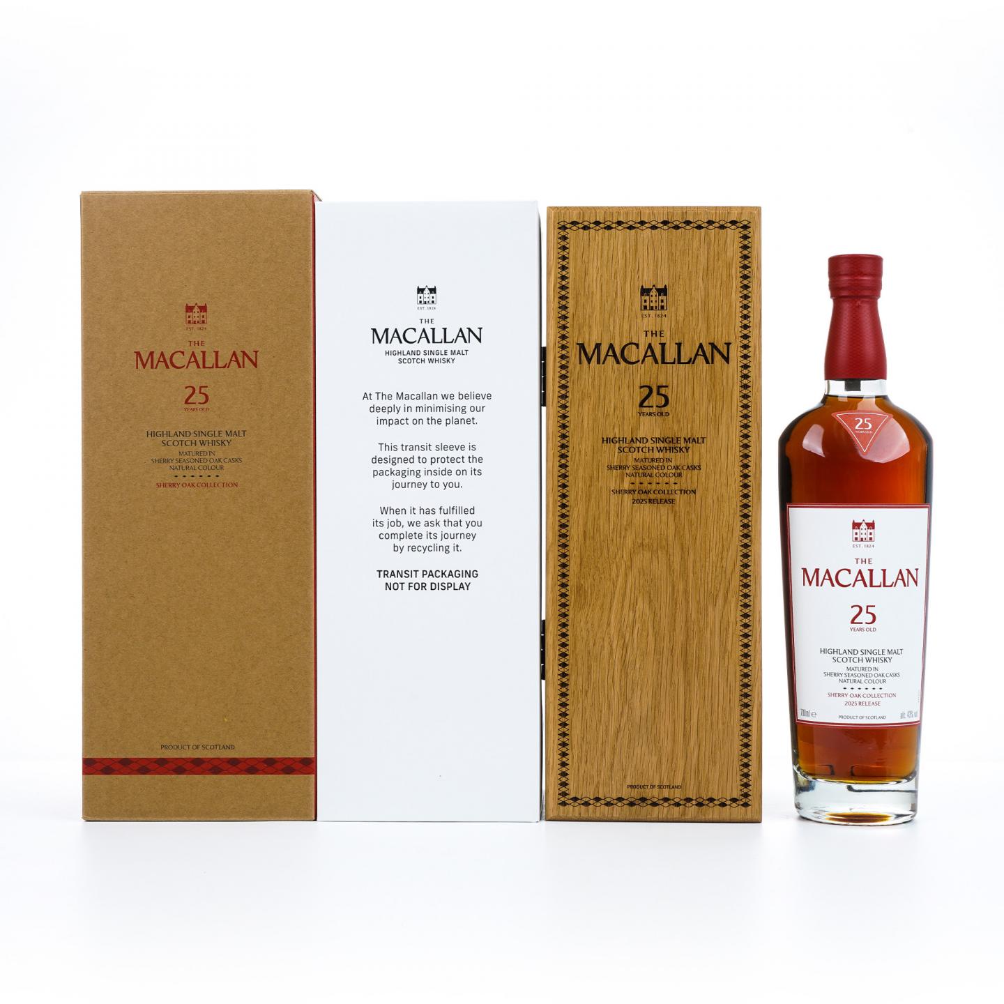 麦卡伦 25年 2025 雪莉桶 木礼盒 700ml
