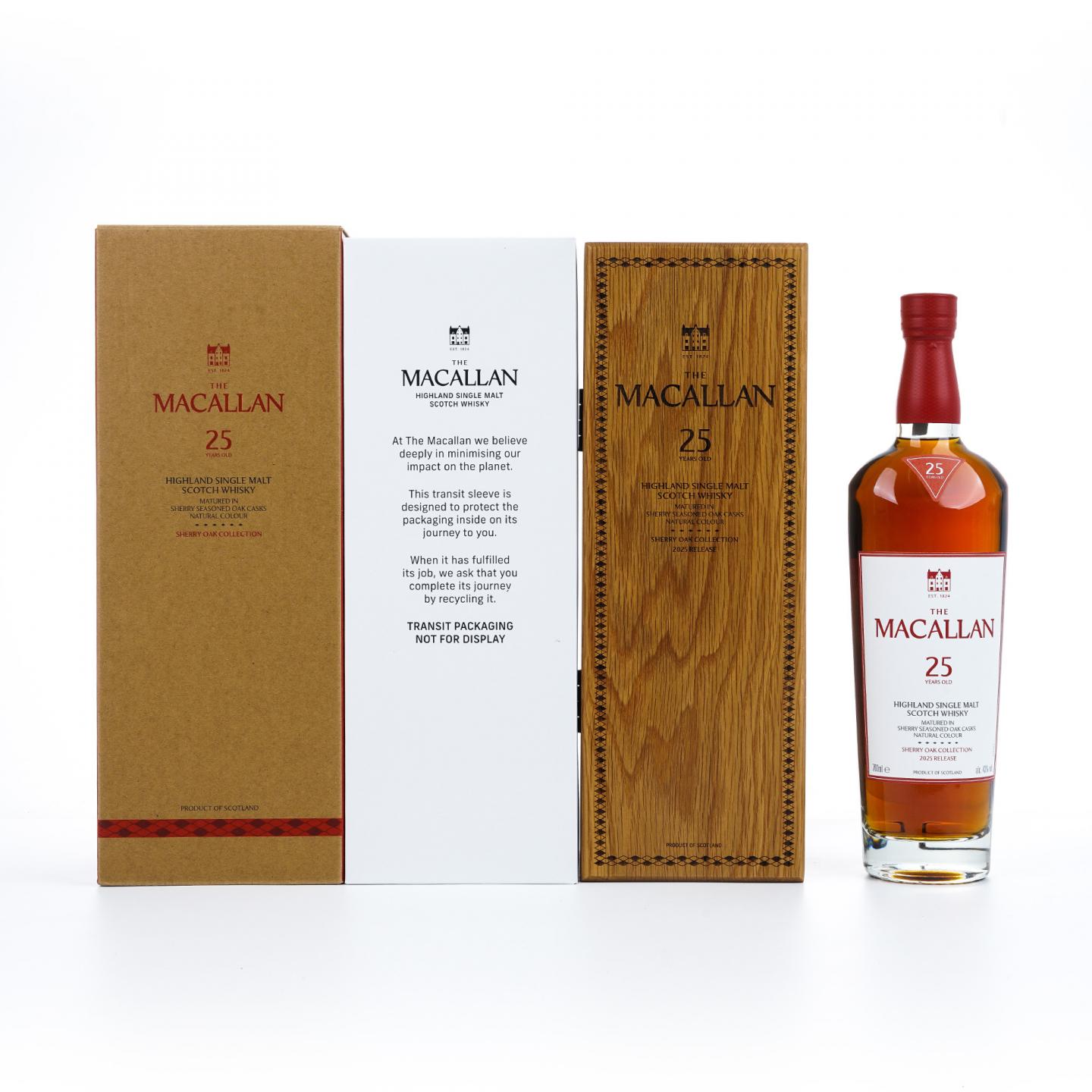 麦卡伦 25年 2025 雪莉桶 木礼盒 43%