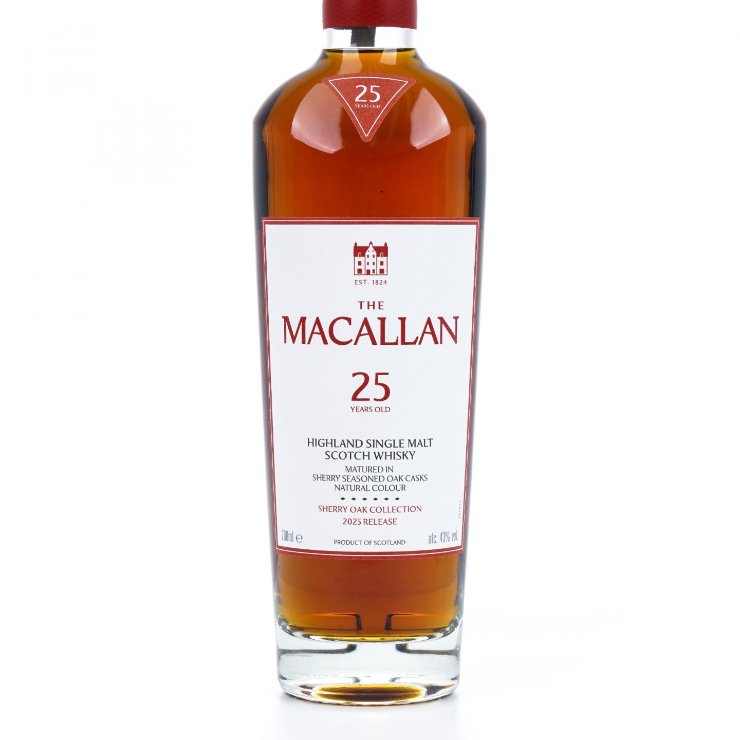 麦卡伦 25年 2025 雪莉桶 木礼盒 43%