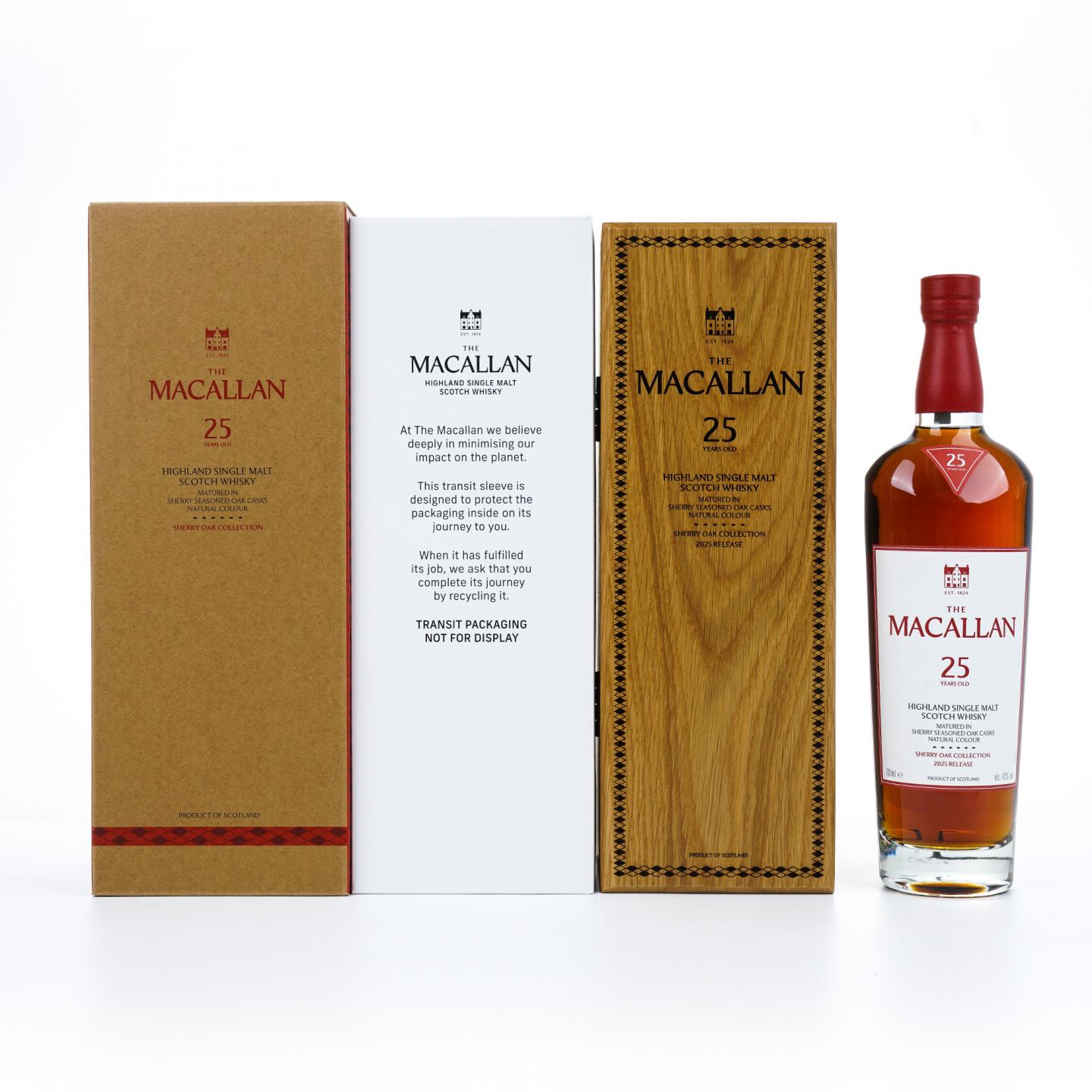 麦卡伦 25年 2025 雪莉桶 木礼盒 43%Vol.