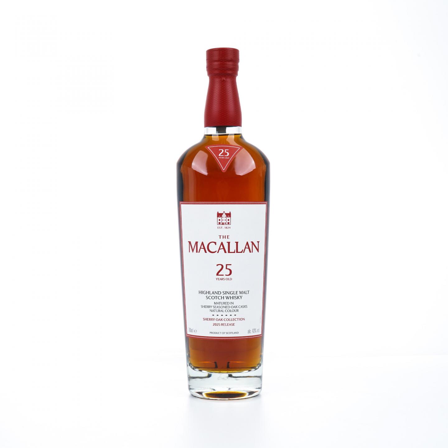 麦卡伦 25年 2025 雪莉桶 木礼盒 43%Vol.