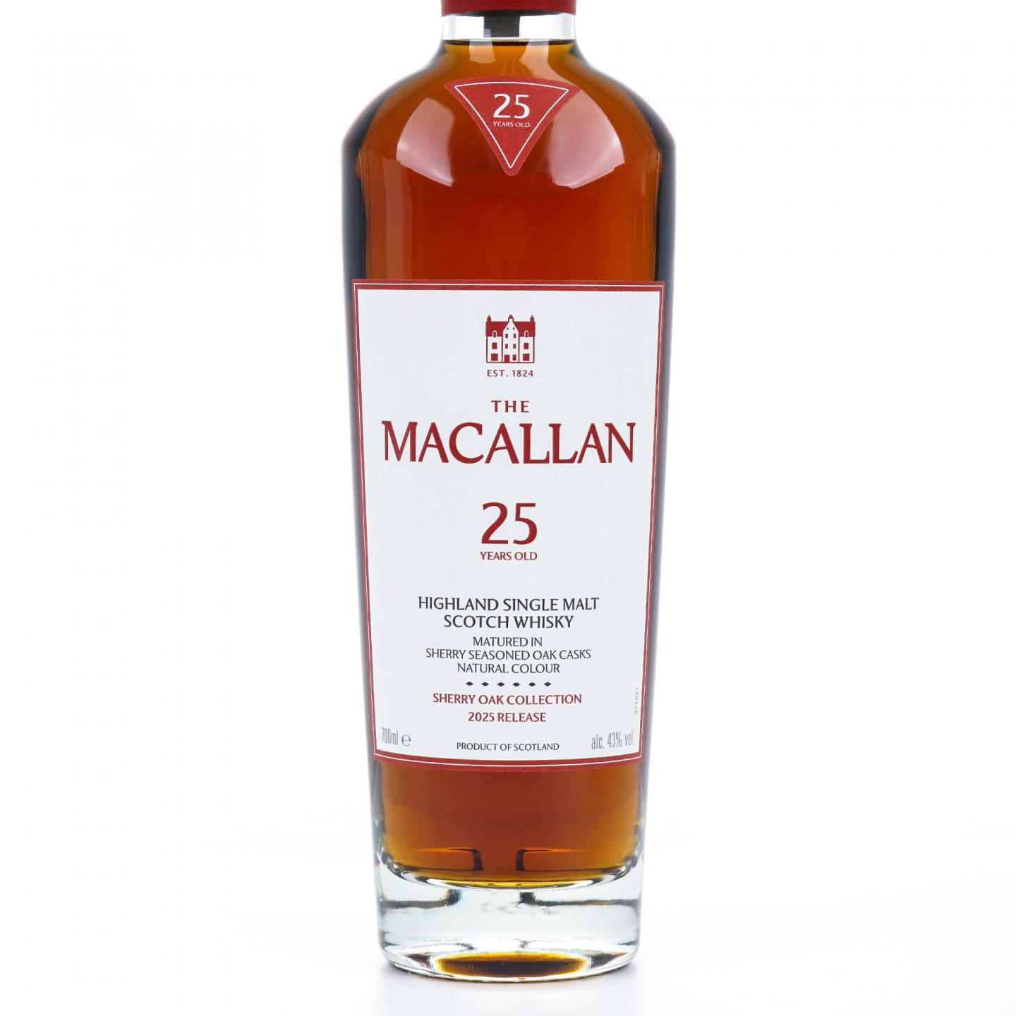 麦卡伦 25年 2025 雪莉桶 木礼盒 43%Vol.