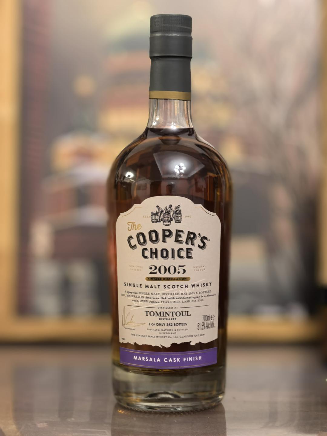 Tomintoul 托明多15年 2005-2021marsala桶 Cooper's Choice 到付