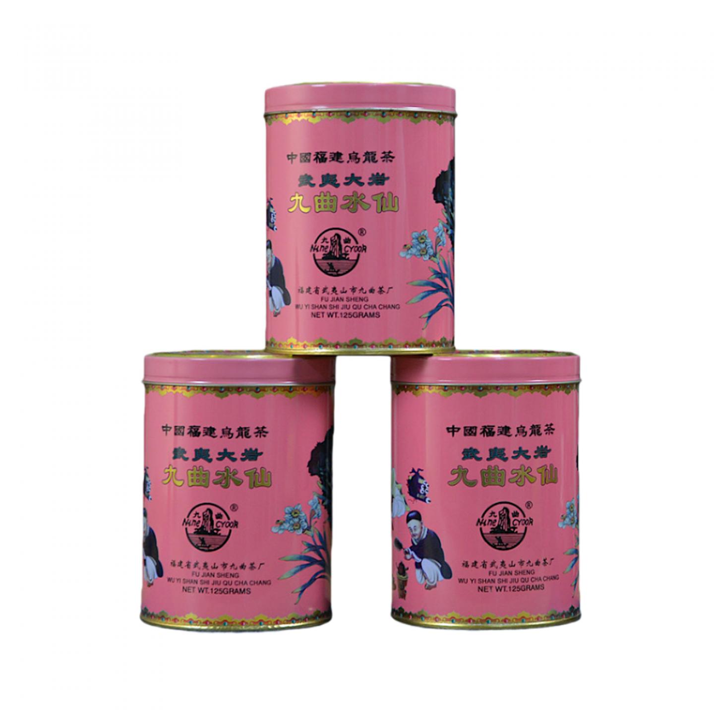 1998年 武夷山市九曲茶厂 原箱大岩产区九曲水仙 125g*3罐 干仓