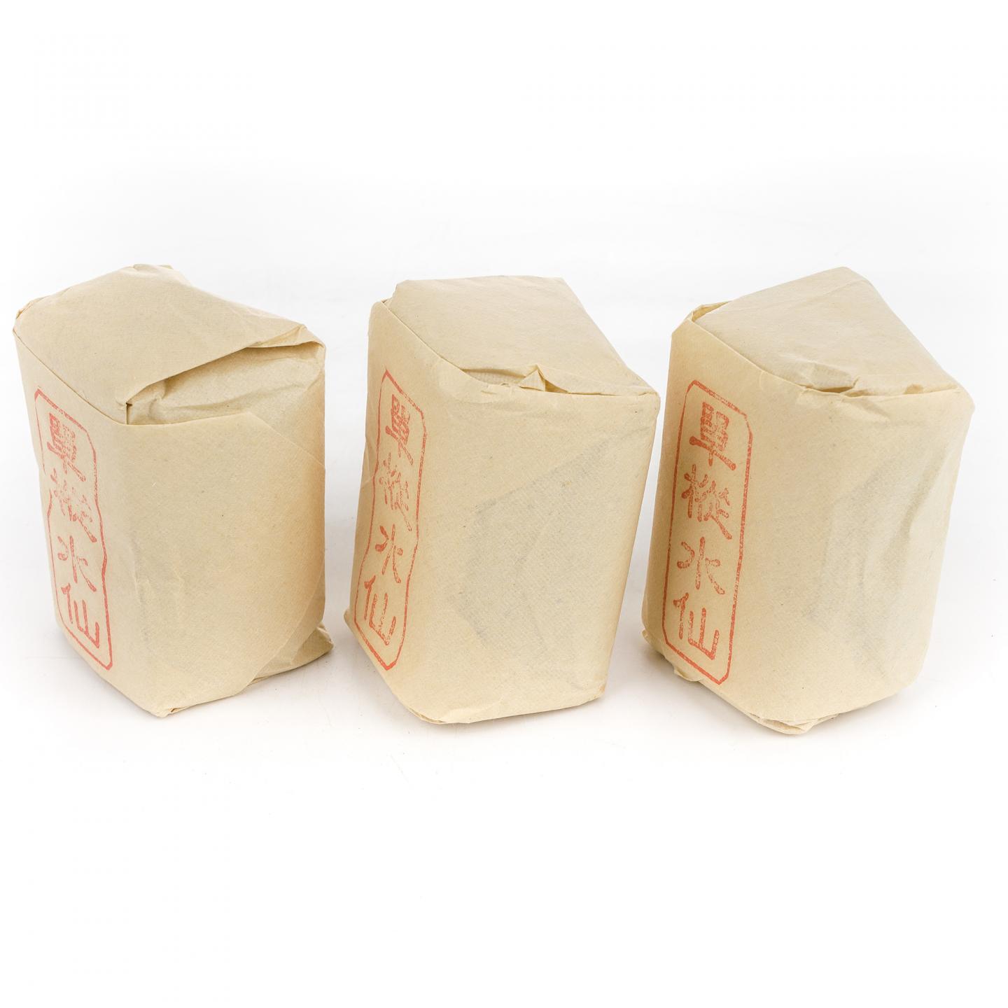 1990年代 中茶公司出口金记茶行 甲级武夷名枞单枞水仙 三包*50g 干仓