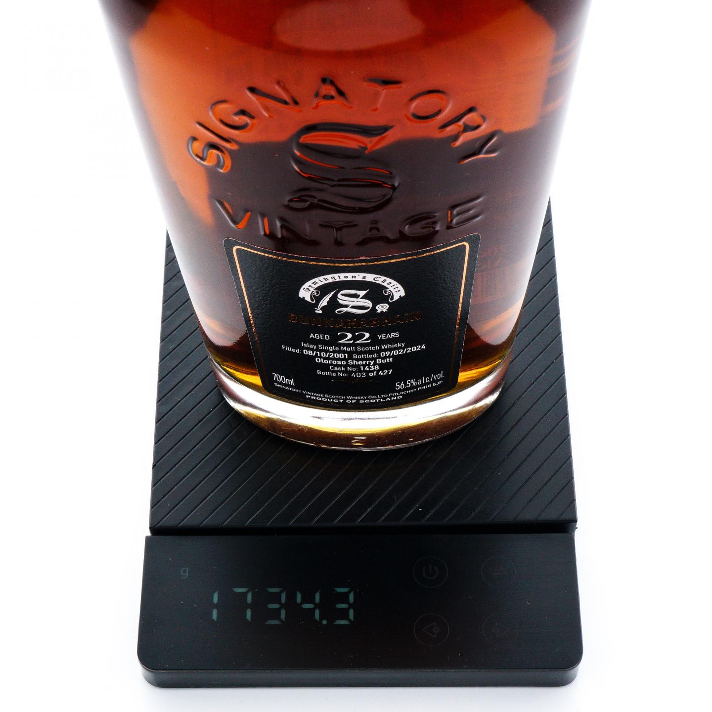 布纳哈本 22年 2001-2024 SV 雪莉桶#1438