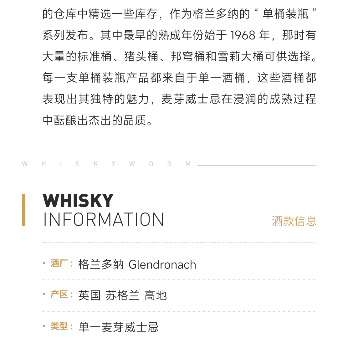 【桶号 2451】Glendronach 格兰多纳 1993单桶 29年 单一麦芽威士忌