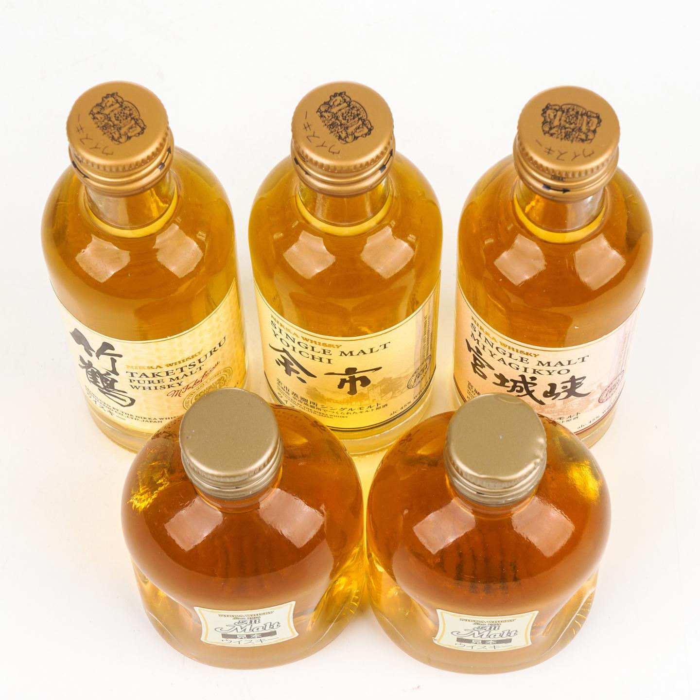 【酒版】余市/宫城峡/竹鹤/All Malt 5支组*50ml