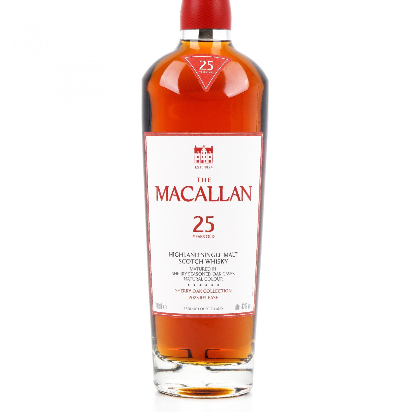 麦卡伦 25年 2025 雪莉桶 木礼盒 43%Vol.