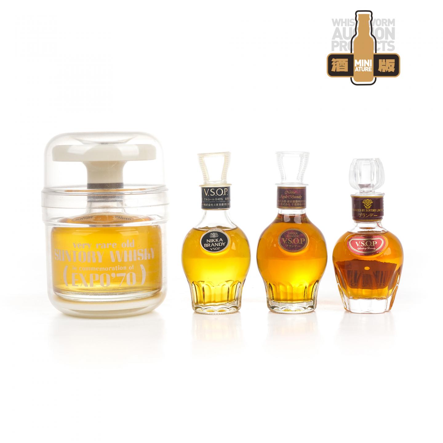 【酒版】三得利 Expo '70 威士忌 50ml+三得利 金花标白兰地 /Nikka 白兰地 50ml*3