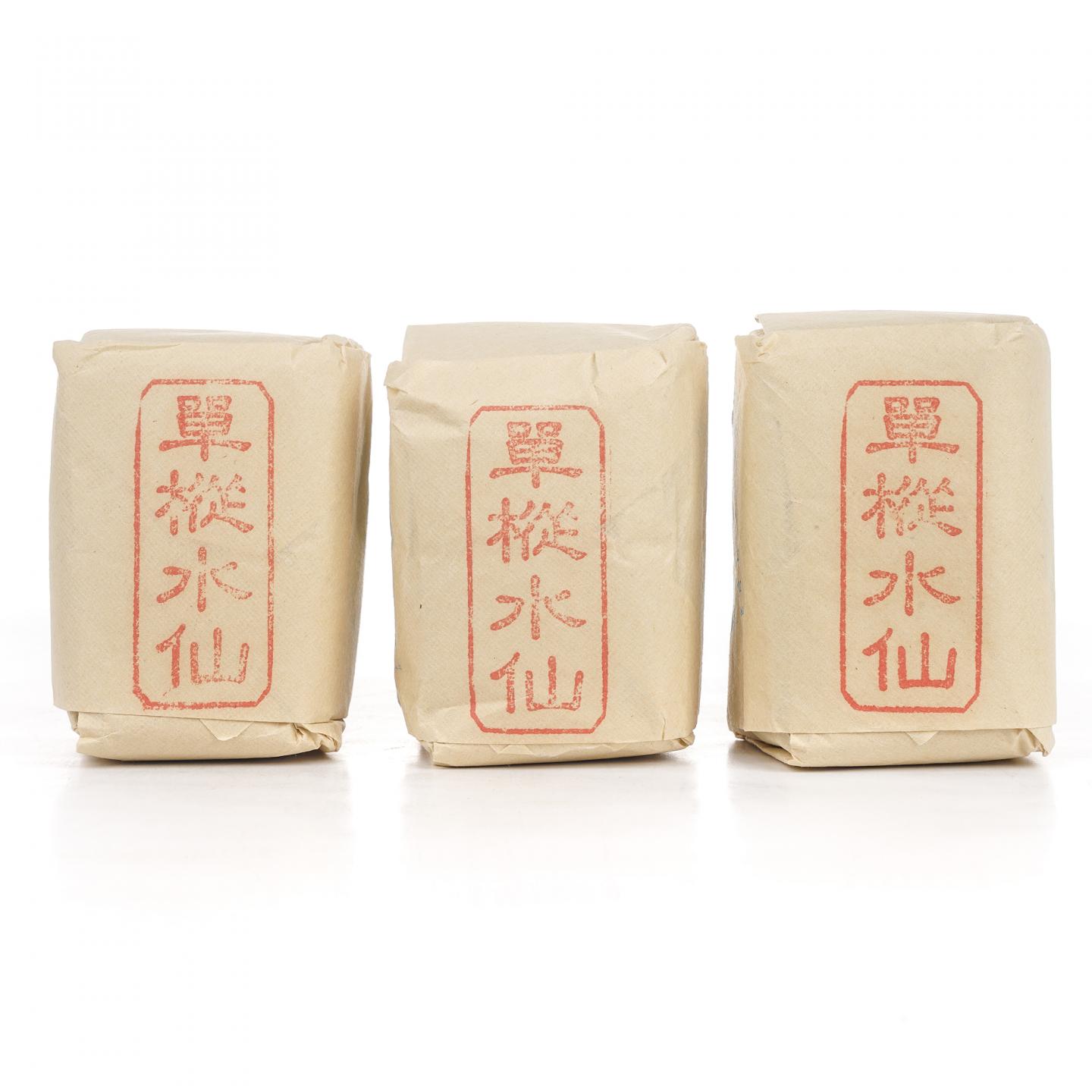 1990年代 中茶公司出口金记茶行 甲级武夷名枞单枞水仙 3包*50g 干仓