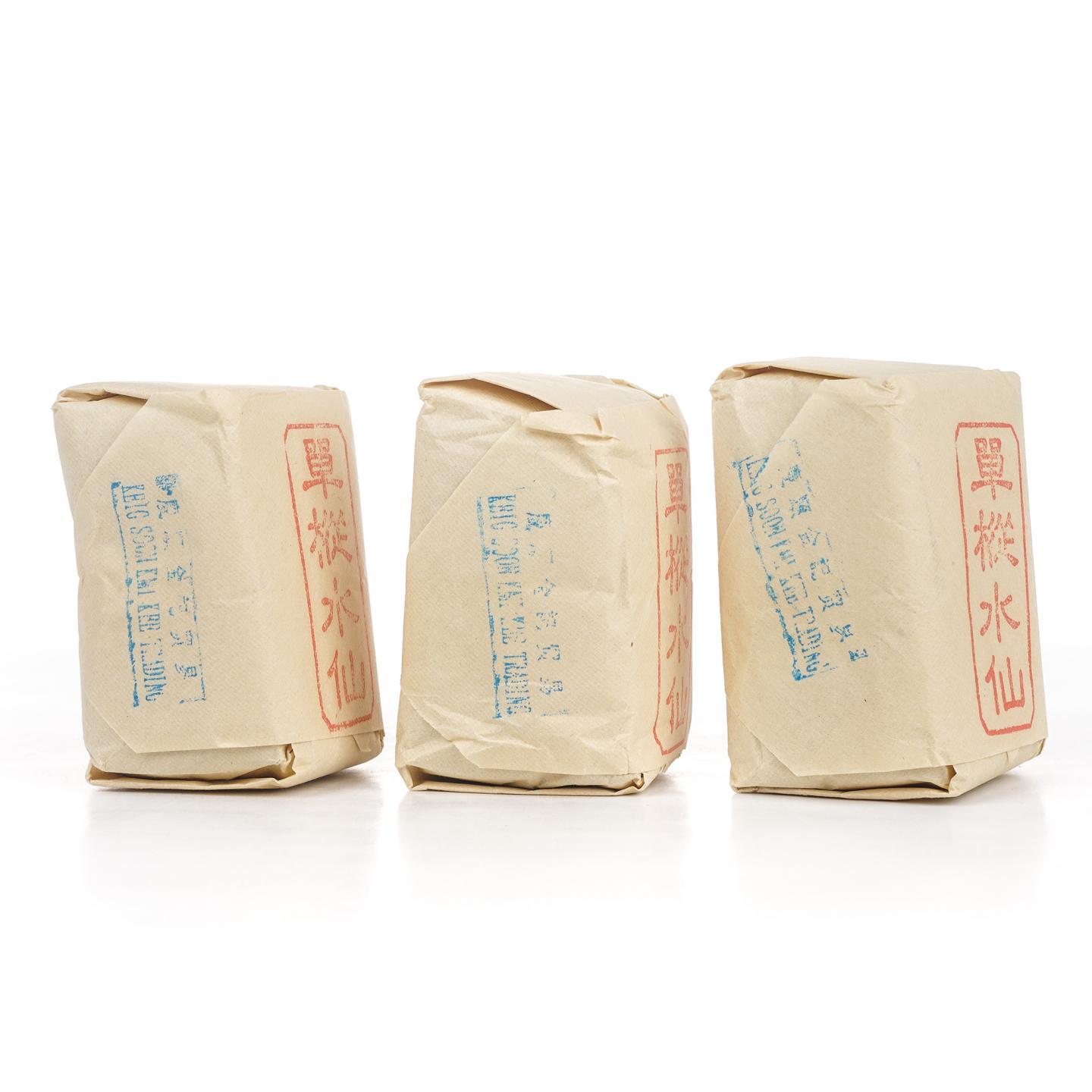 1990年代 中茶公司出口金记茶行 甲级武夷名枞单枞水仙 3包*50g 干仓