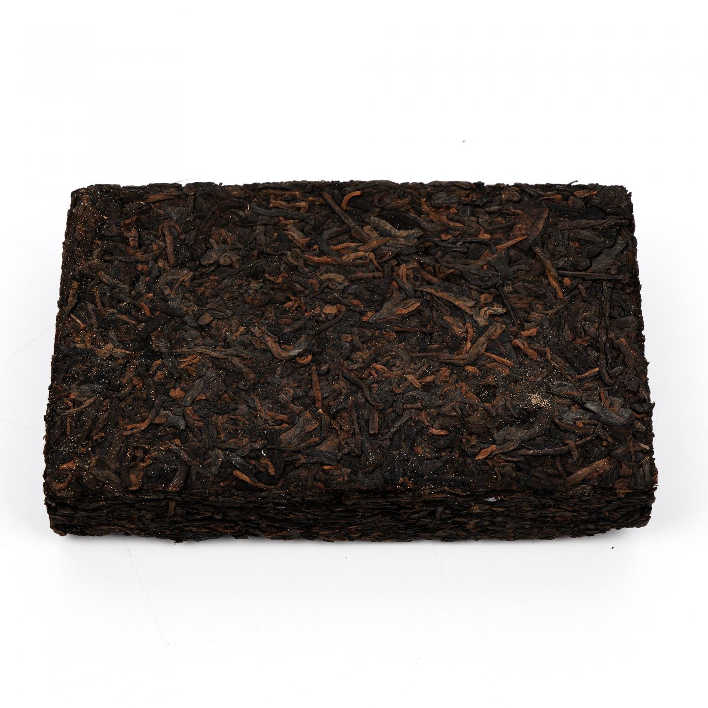1990年代陈料 永德双雄茶厂 老树熟茶砖 2003年压制 2砖组总约497g 干仓