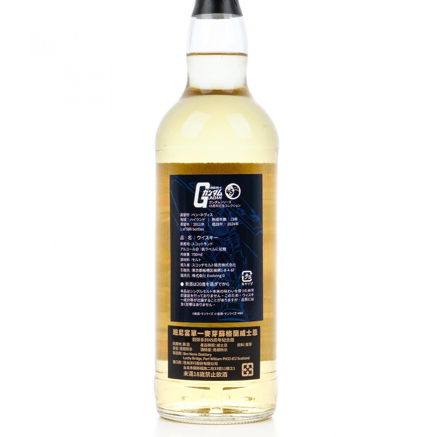 本尼维斯 13年 2011-2024 波本桶#1863 高达45周年纪念 46.3%Vol.