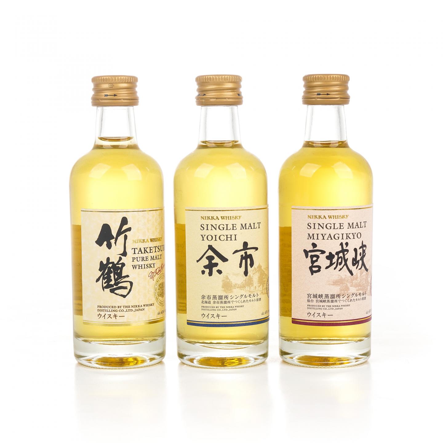 【酒版】余市/宫城峡/竹鹤/Nikka 白兰地V.S.O.P 50ml*5瓶组