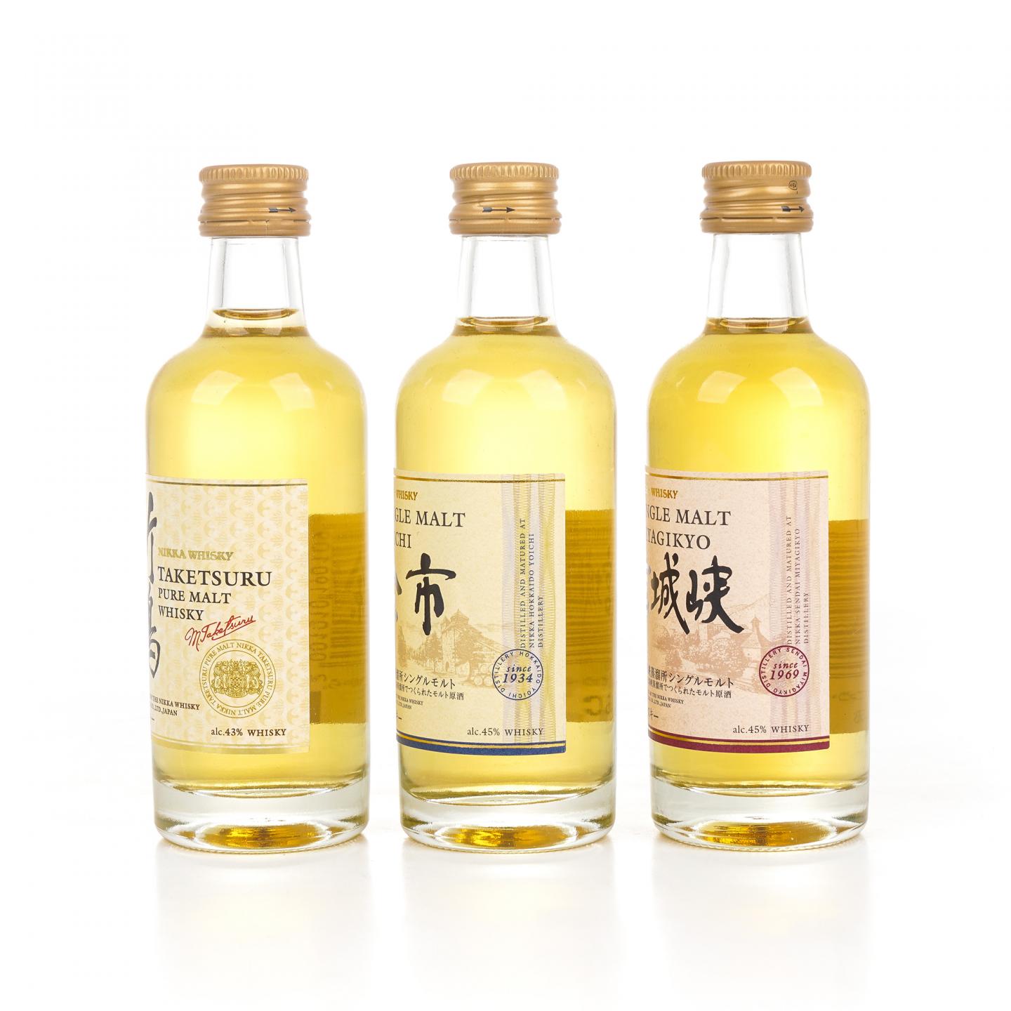 【酒版】余市/宫城峡/竹鹤/Nikka 白兰地V.S.O.P 50ml*5瓶组