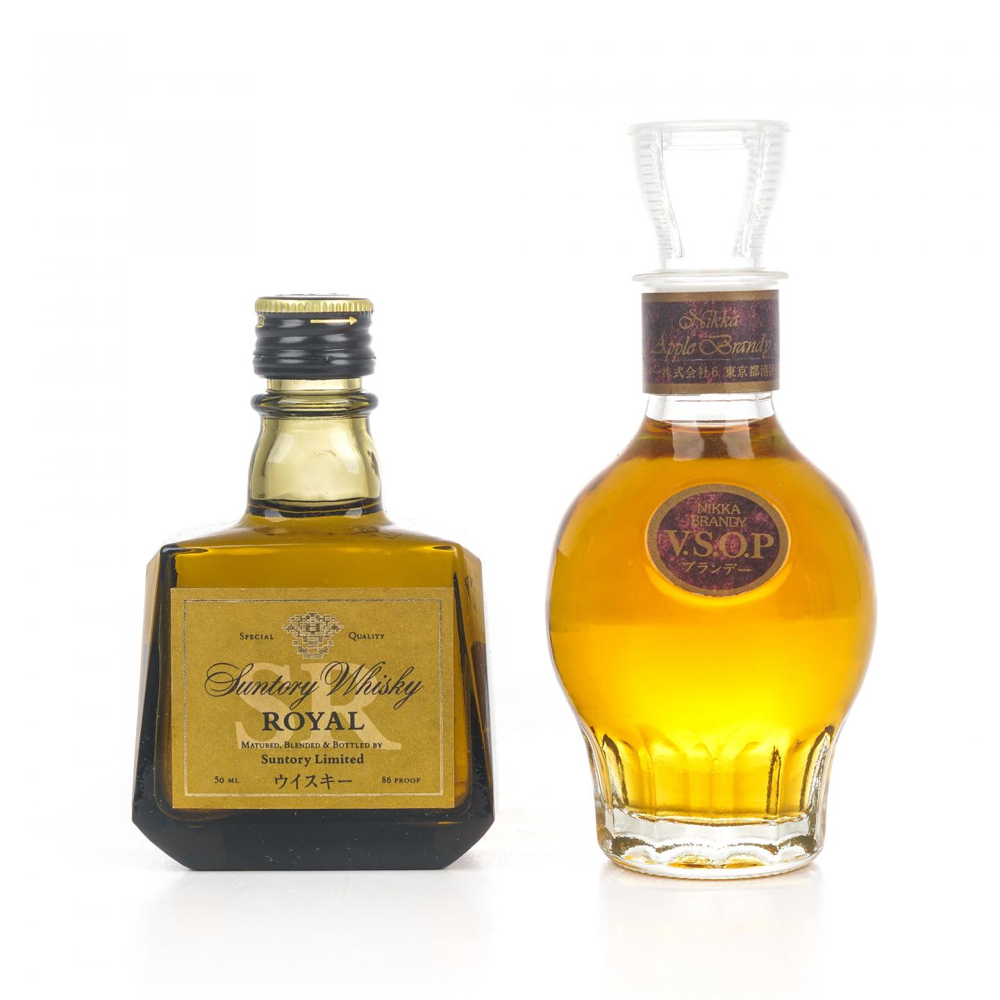 【酒版】余市/宫城峡/竹鹤/Nikka 白兰地V.S.O.P/三得利 Royal 金花标 50ml*5瓶组