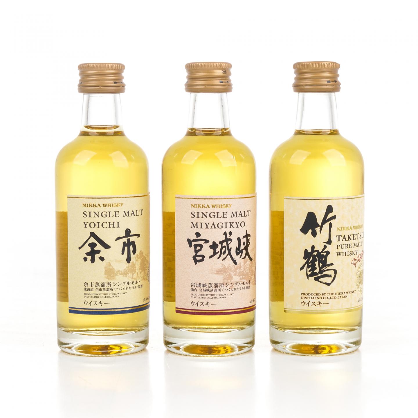 【酒版】余市/宫城峡/竹鹤/Nikka 白兰地V.S.O.P/三得利 Royal 金花标 50ml*5瓶组