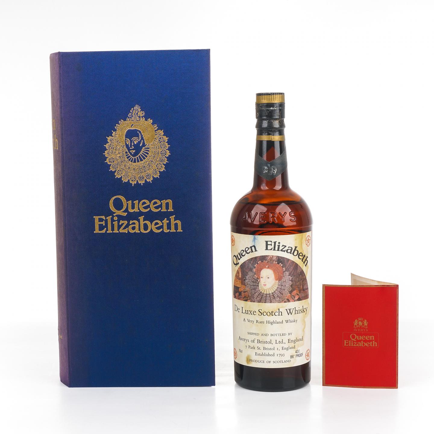 Queen Elizabeth DeLuxe ScotchWhisky1973年 Queen Elizabeth 调和De Luxe Scotch Whisky 750ML_大拍-酒虫网