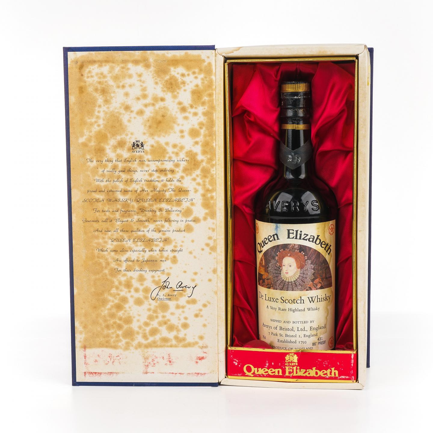 Queen Elizabeth DeLuxe ScotchWhisky1973年 Queen Elizabeth 调和De Luxe Scotch Whisky 750ML_大拍-酒虫网