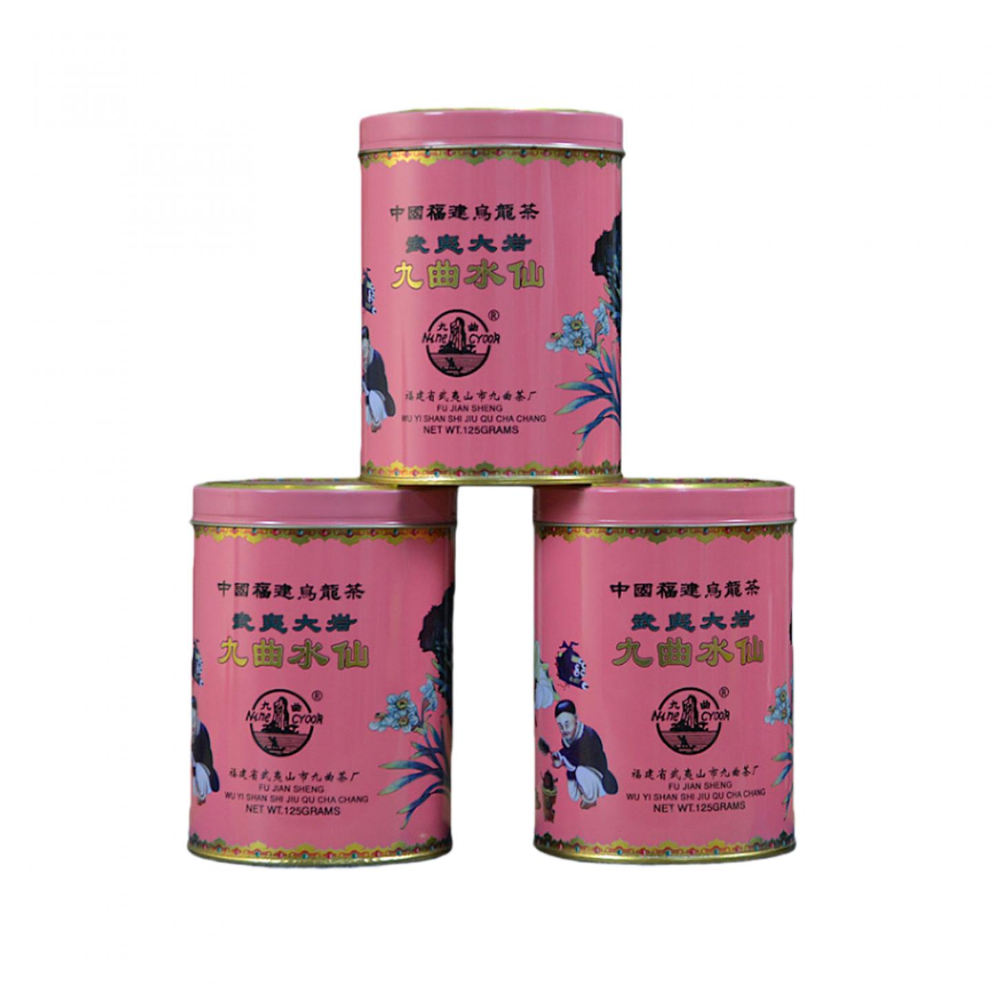 1998年 武夷山市九曲茶厂 原箱大岩产区九曲水仙 125g*3罐 干仓