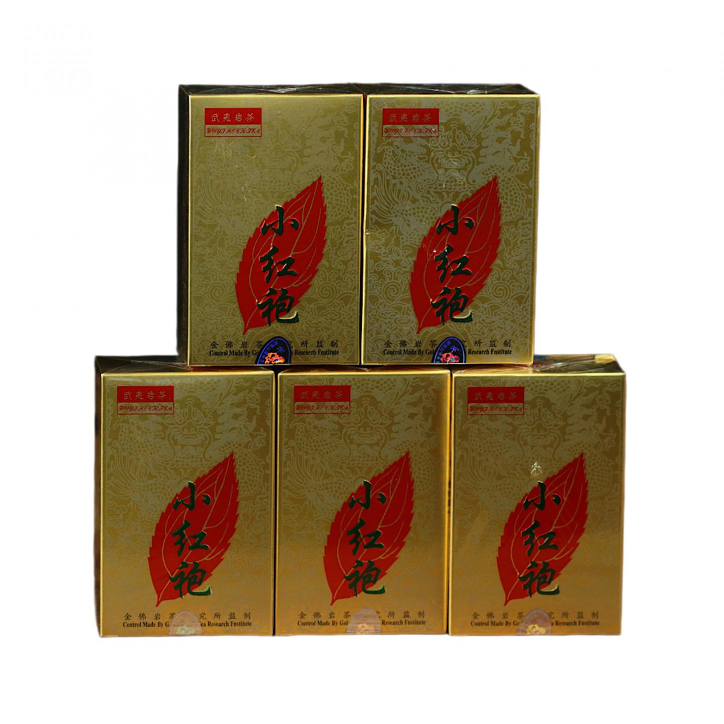 2000年 武夷山金佛茶叶研究所 正岩极品小红袍 5盒组*50克 干仓