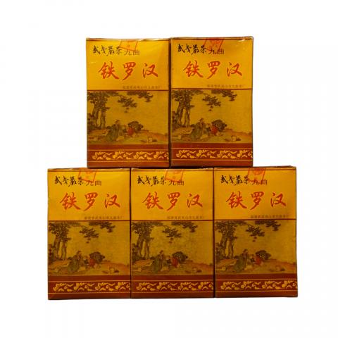 1999年 武夷山市九曲茶厂 正岩精品铁罗汉 5盒组*50g 干仓