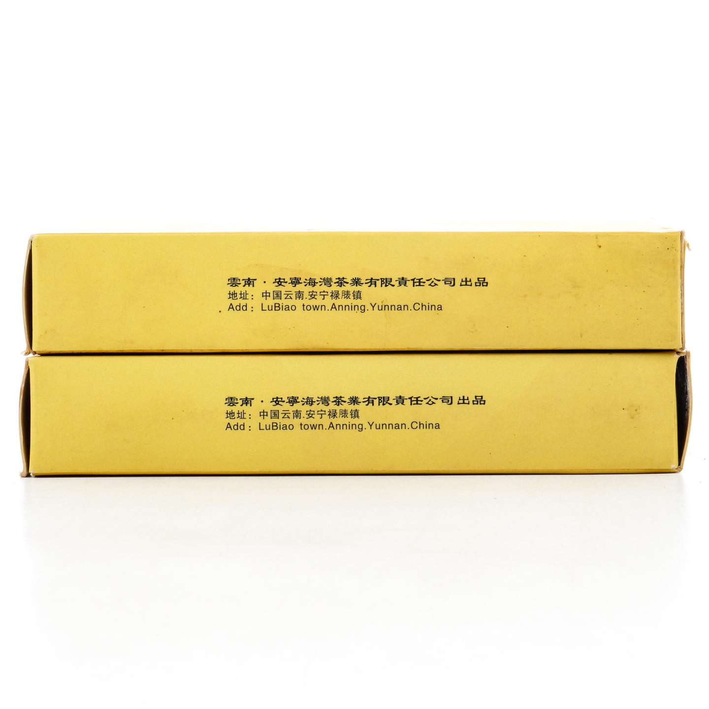 2006年 安宁海湾茶业 加嘉陈香茶砖 邹炳良监制 250克*2砖 干仓